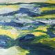 Mid-Century Modern Swedish "Waves" Vintage Abstract Oil Painting, Framed