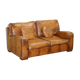 Hand-dyed leather vintage-style sofa