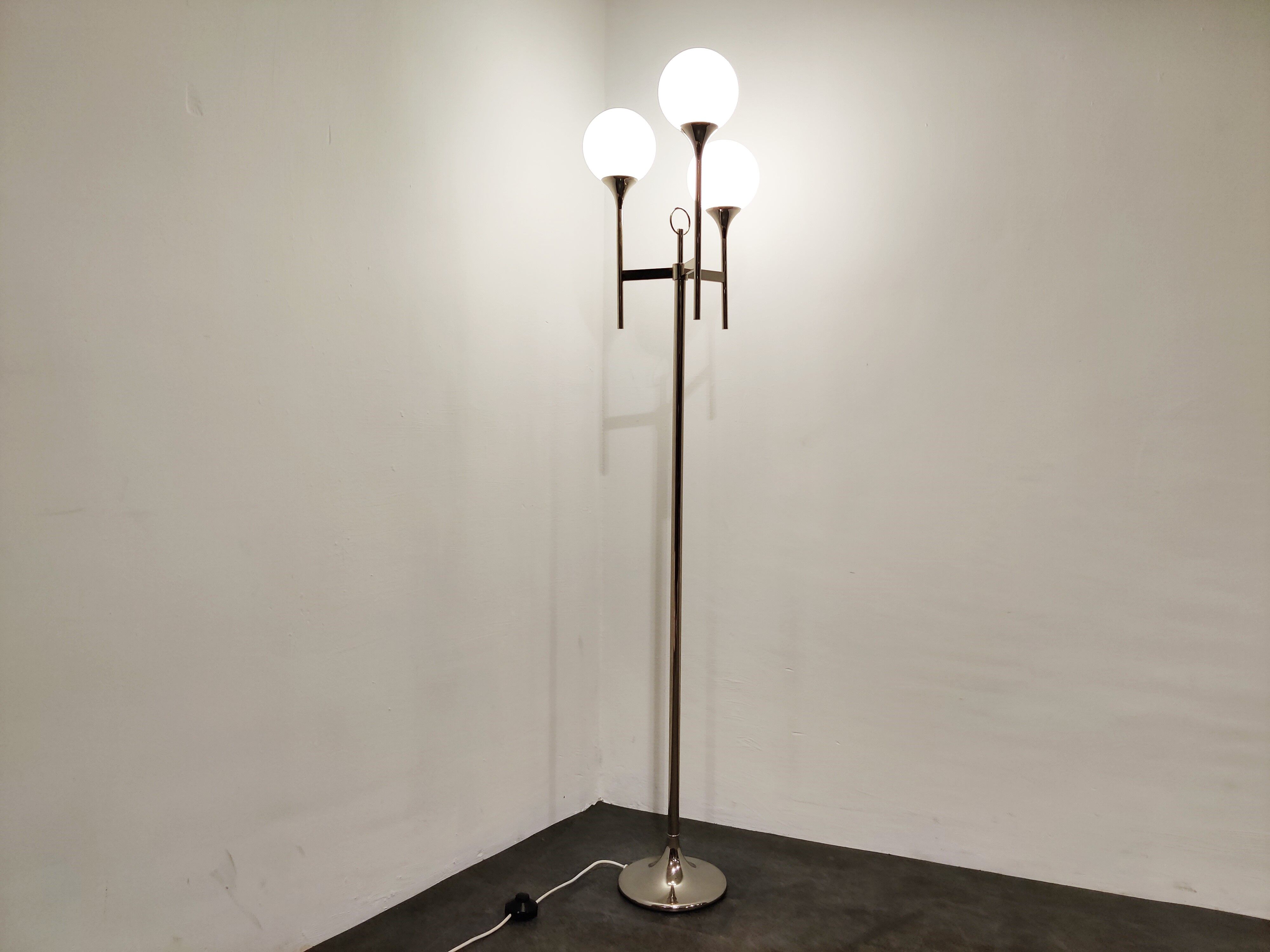 Vintage chrome Sciolari floor lamp, 1970s , Italy