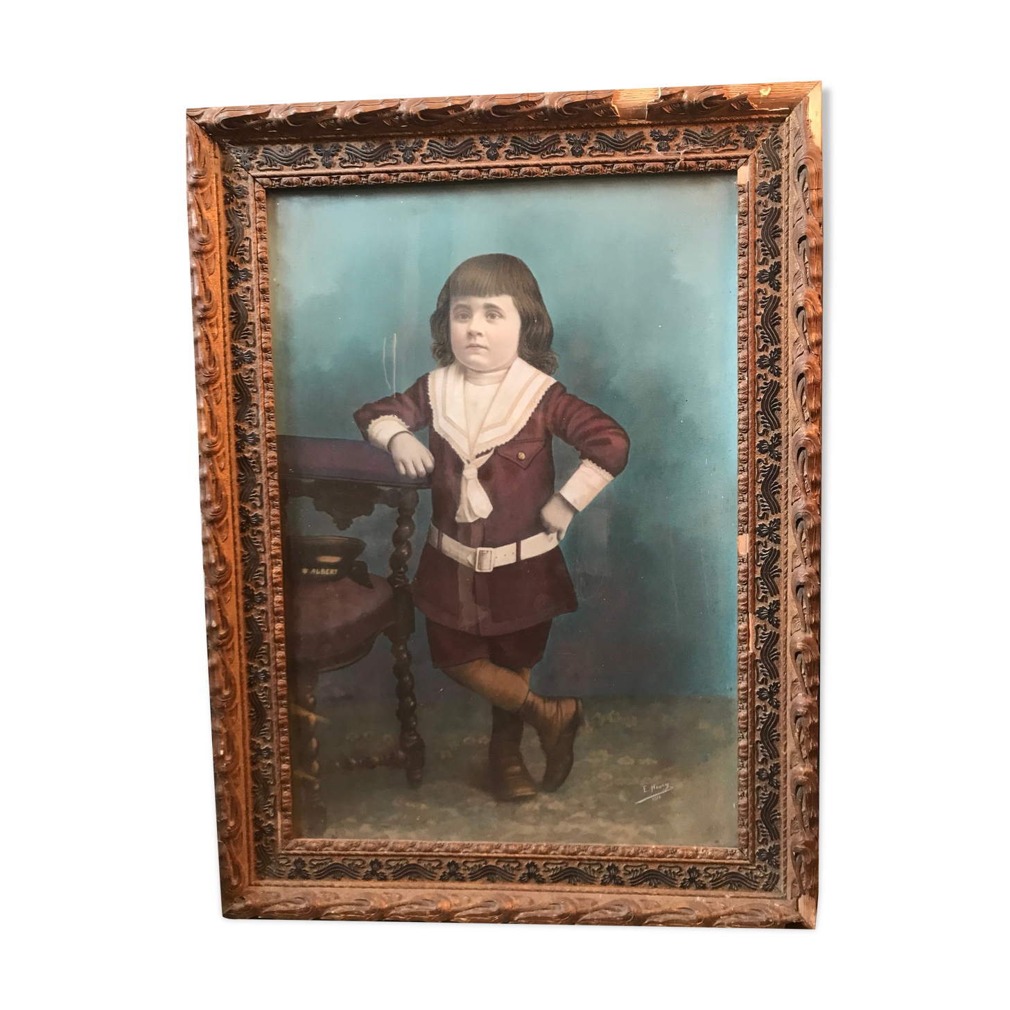 Pastel portrait of an early 20th century child