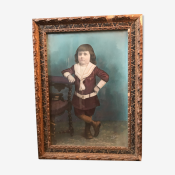 Portrait au pastel d’un enfant du début du 20e siècle