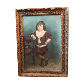 Portrait au pastel d’un enfant du début du 20e siècle