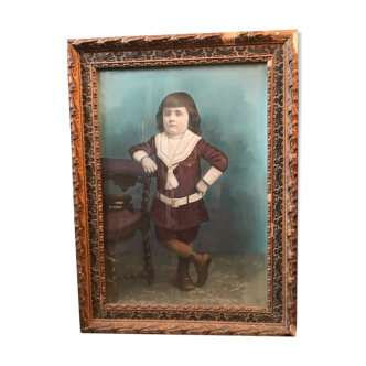 Pastel portrait of an early 20th century child