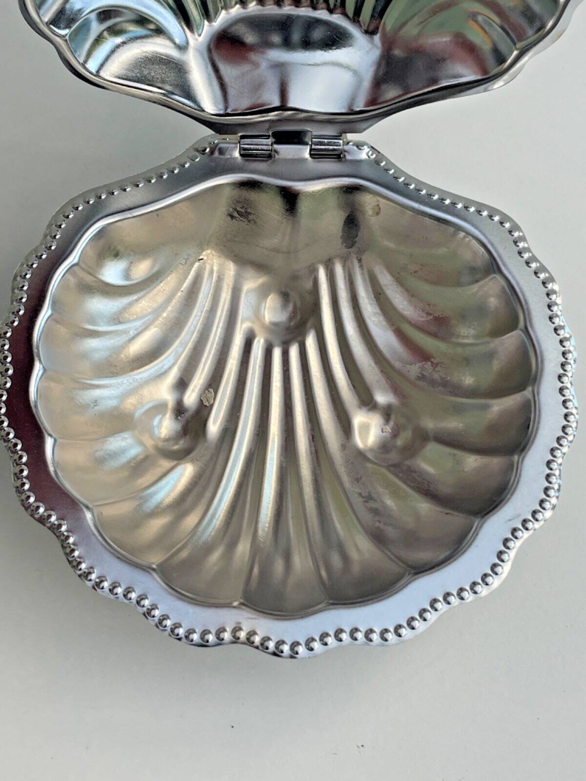 Vintage butter dish with silver-plated metal shell and cobalt blue glass without knife