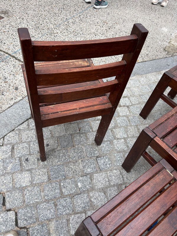 Lot de 8 Anciennes Chaises de Salle à Manger Brutalistes