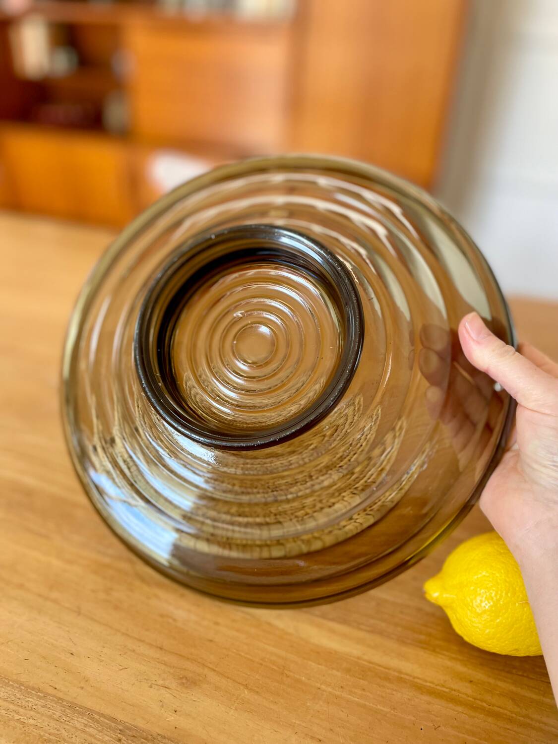 Vintage smoked glass bowl