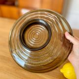 Vintage smoked glass bowl