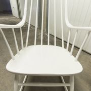 Grandessa rocking chair in white beech by Lena Larsson 1960 for Nesto