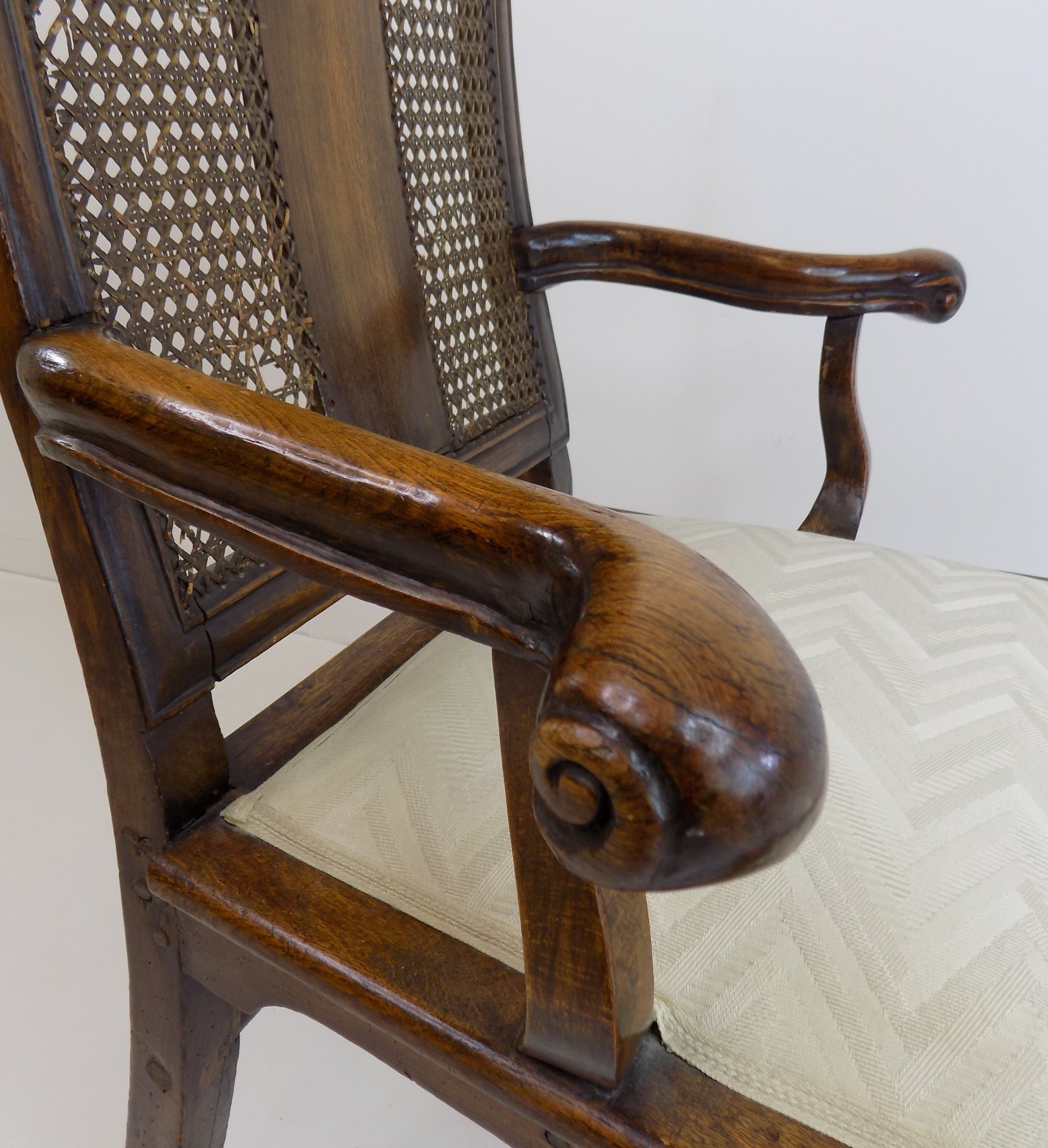 Chaise en bois néobaroque avec vannerie viennoise