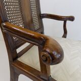Chaise en bois néobaroque avec vannerie viennoise