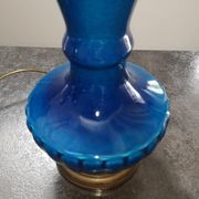 Old large ceramic lamp cracked globe + glass tube H 59 cm TBE