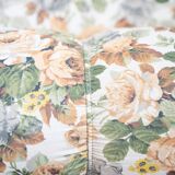 2-seater sofa, floral fabric, wooden structure, plastic and wooden legs, 1970