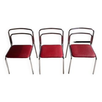 Trois chaises italiennes Molteni 1970