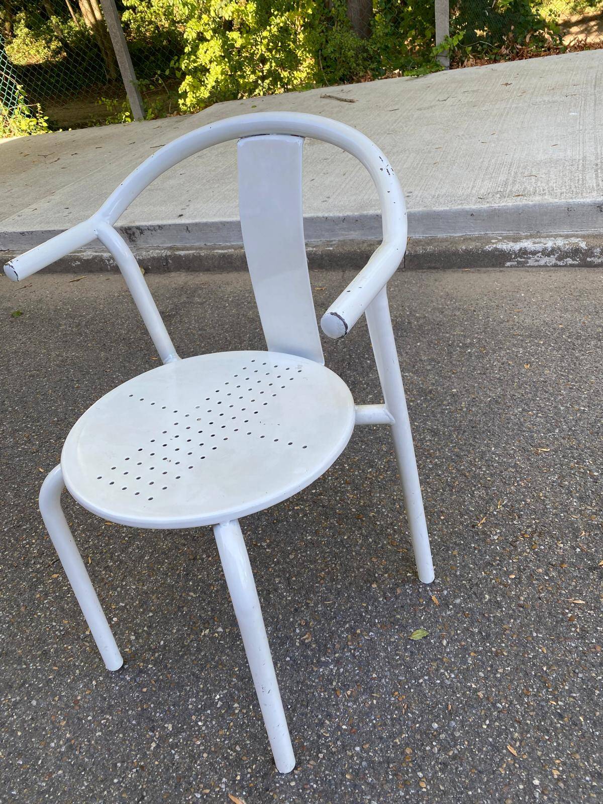 Vintage IKEA Maxmo Armchair 80s White Metal Design
