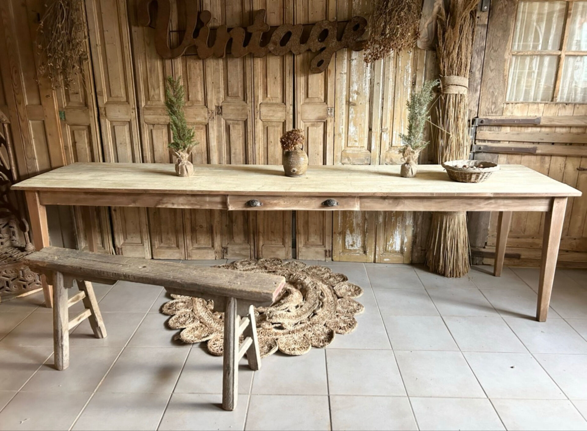 Grande table de ferme 292 cm
