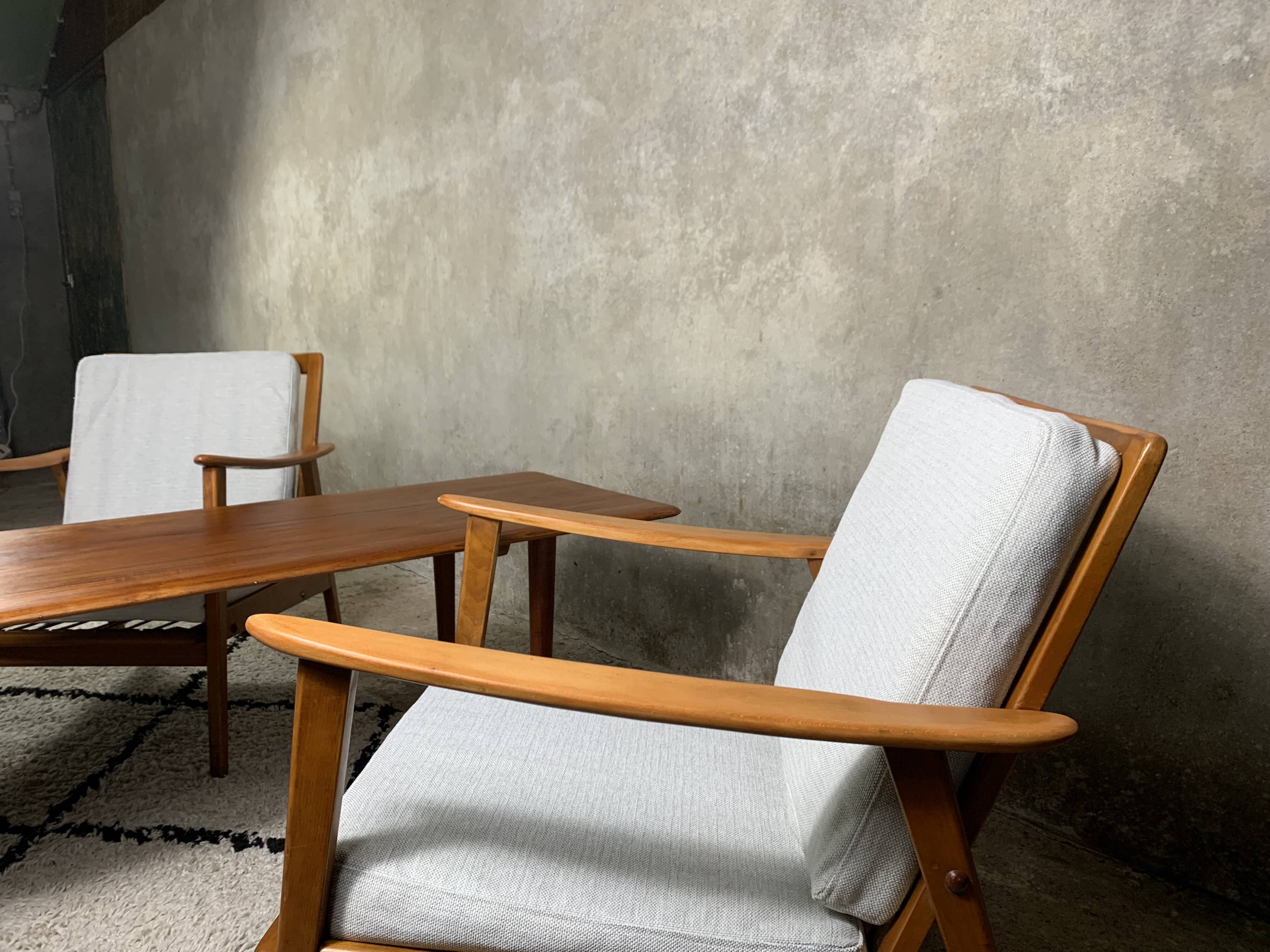 A pair of scandinavian lounge chairs from the 1960s
