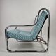 Set of 2 Italian chairs in chrome frame and completely reupholstered