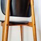 Pair of vintage 1960 chairs – Tapered legs & Black faux leather