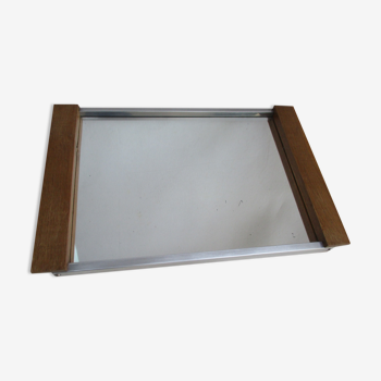 Art deco art deco wood and mirror serving tray