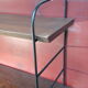 Etagere scandinave 1940 a 50 tomado acier et 3 plateaux 65x19. Plaquage bois bisauté 60x86 super et
