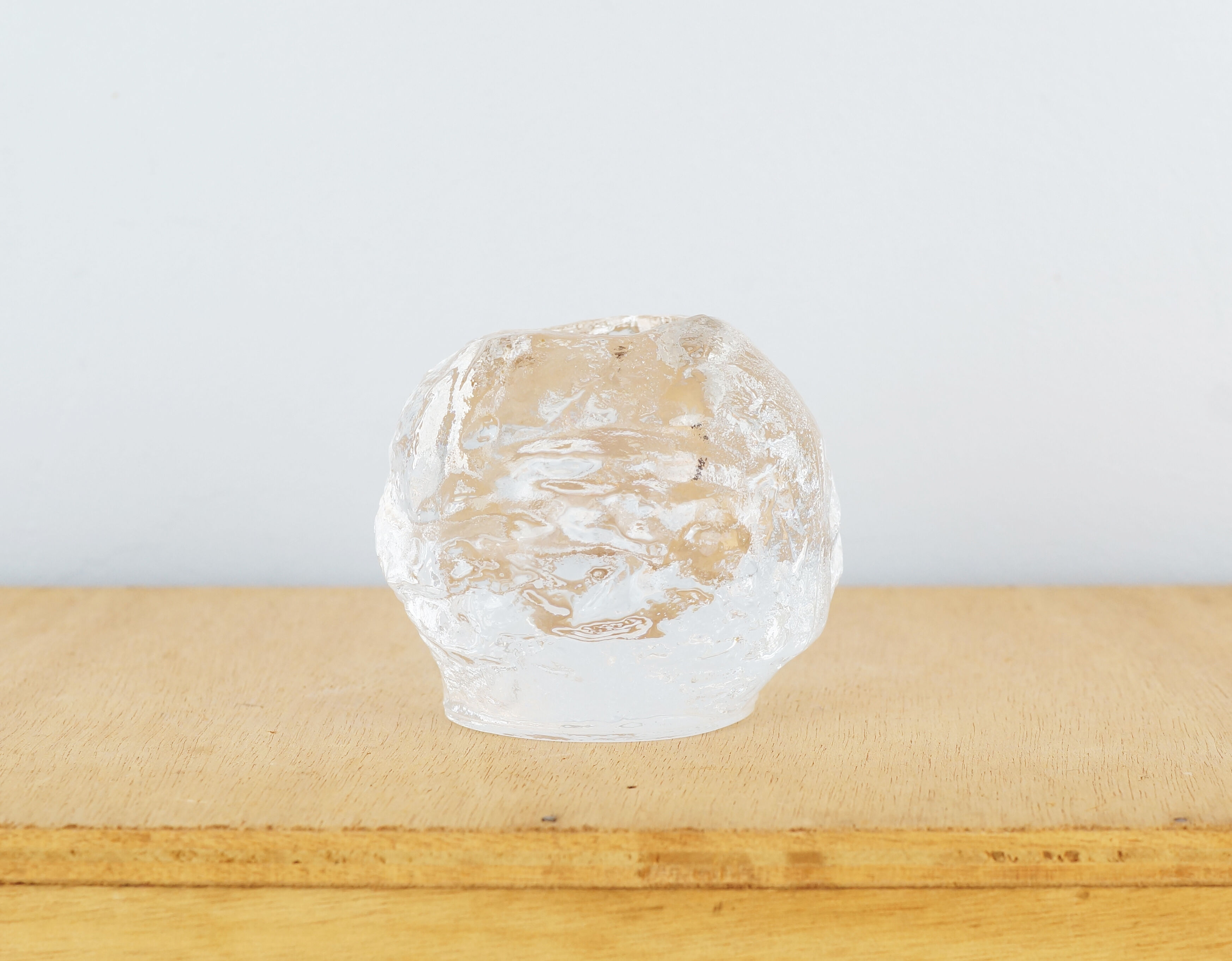 Moulded glass candle holder