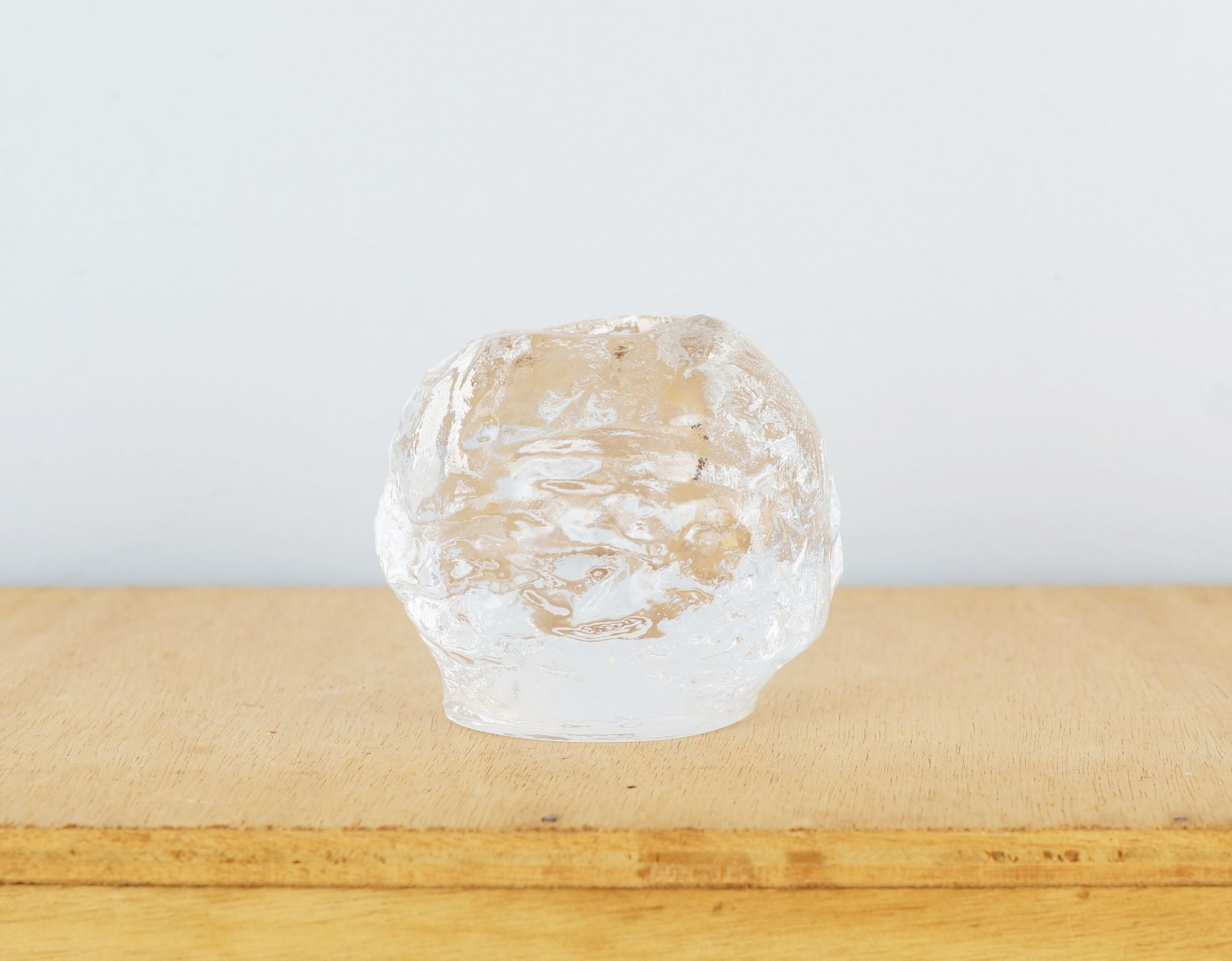 Moulded glass candle holder