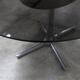 Roche Bobois oval table 1970 smoked glass chrome legs 152x117 cm