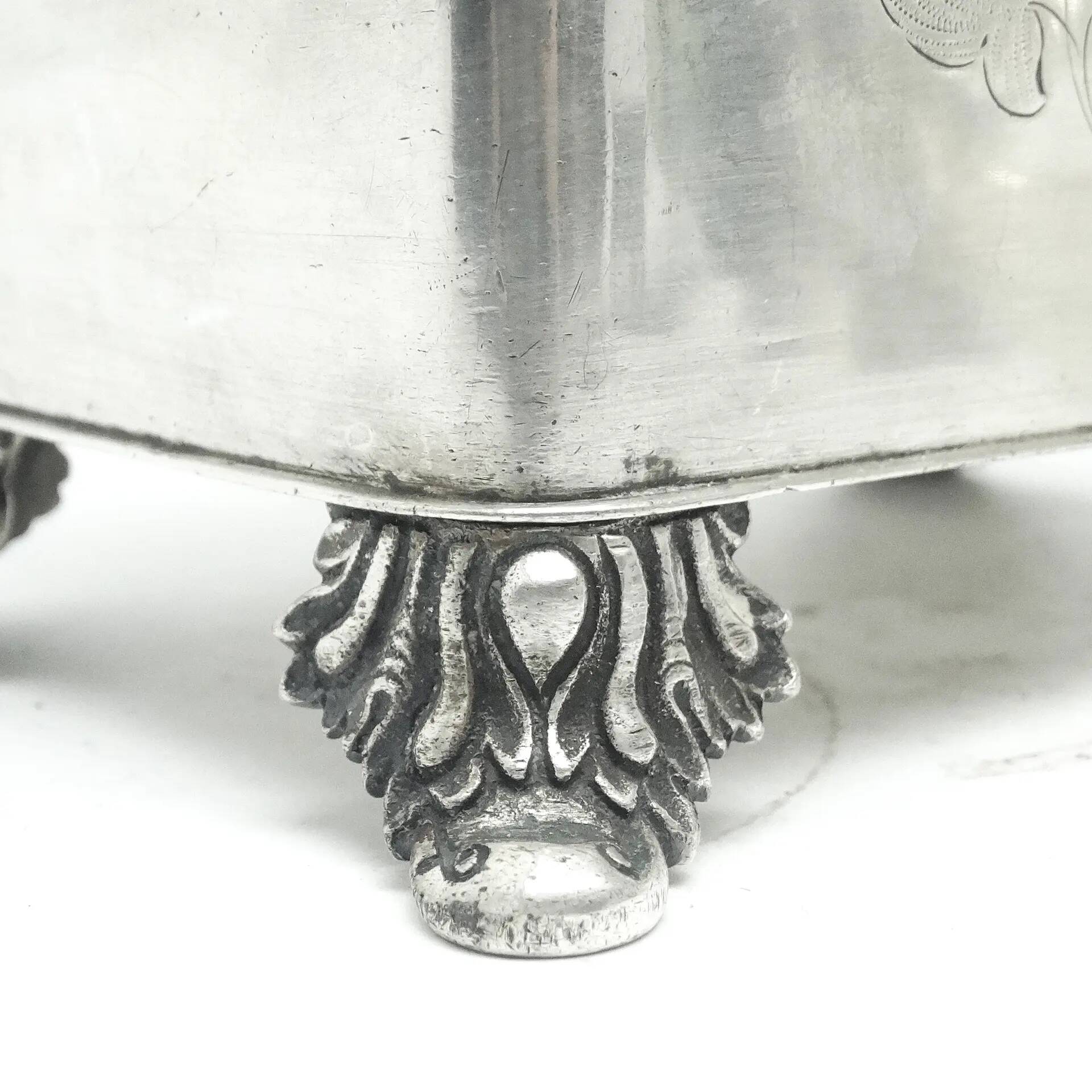 Biedermeier sugar bowl, silver-plated brass, Poland, 1920s