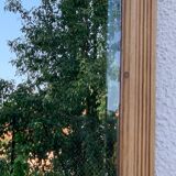 Art Deco mirror bevelled raw oak 1930