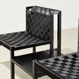 Gijs bakker Pair of Seatbelt Lounge Chairs + Side Table for Castelijn 1978
