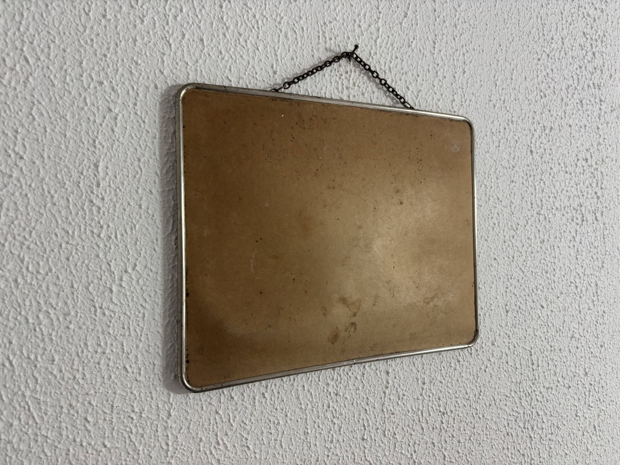 Vintage 1960s barber hairdresser cardboard chain mirror - 29 x 23 cm