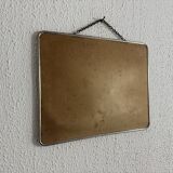 Miroir vintage 1960 barbier coiffeur carton chainette - 29 x 23 cm