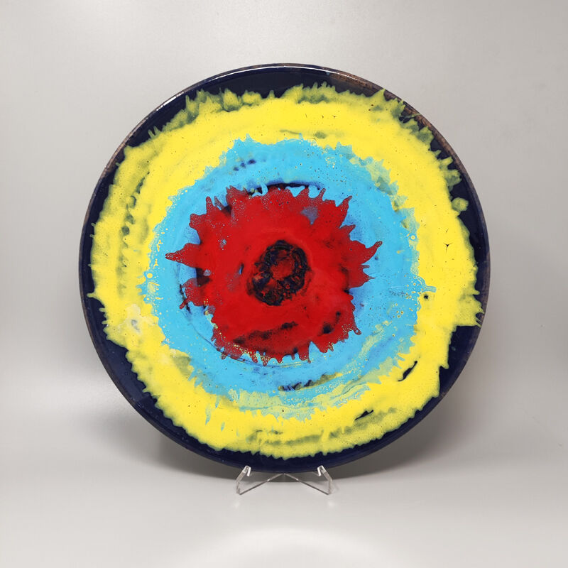 1970s Gorgeous Decorative Plated or Centerpiece by Frumento Spotorno. Made in Italy