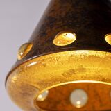 Nanny Still Copper Glass Brutalist Cone Pendant, RAAK, 1960s