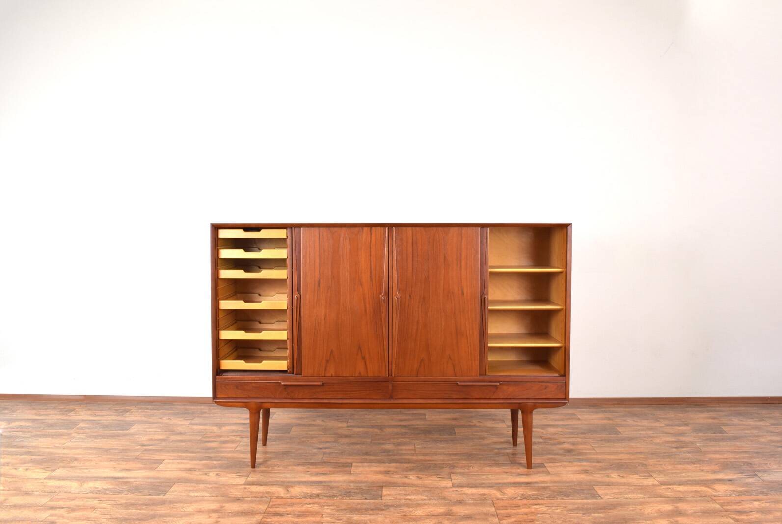 Mid-Century Danish Teak Highboard Model 13 by Gunni Omann for Omann Jun