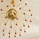 Vintage chandelier with amber pendants, Murano style.