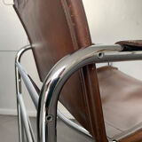 'Klinte' armchair for Ikea, chrome & leather design Tord Bjorklund 1970s chair