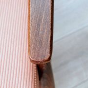 Vintage armchair velours côtelé flaming rosé 1970 design by H.Lis