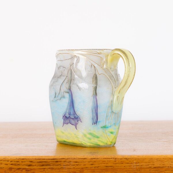 Pichet en pâte de verre décoré de daturas et de libellules par Jean Daum pour Daum Nancy, 1889