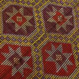 5x8 Burgundy & Yellow Geometric Kilim Rug, 160x258Cm