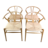 Set of four Y chairs, model CH24, designed by Hans J. Wegner in oak designed in 1950