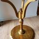 Golden wood tripod pedestal table