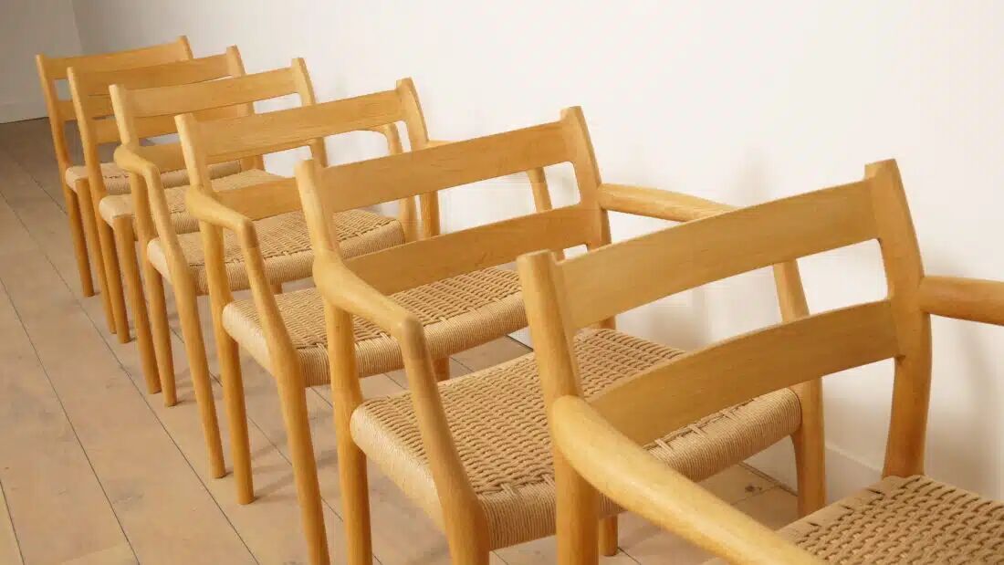 6 x dining chairs | Niels Otto Møller | Model 84 & 67 | Oak | Restored