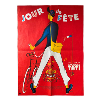 Affiche cinéma "Jour de fête" Jacques Tati 60x80cm 1970