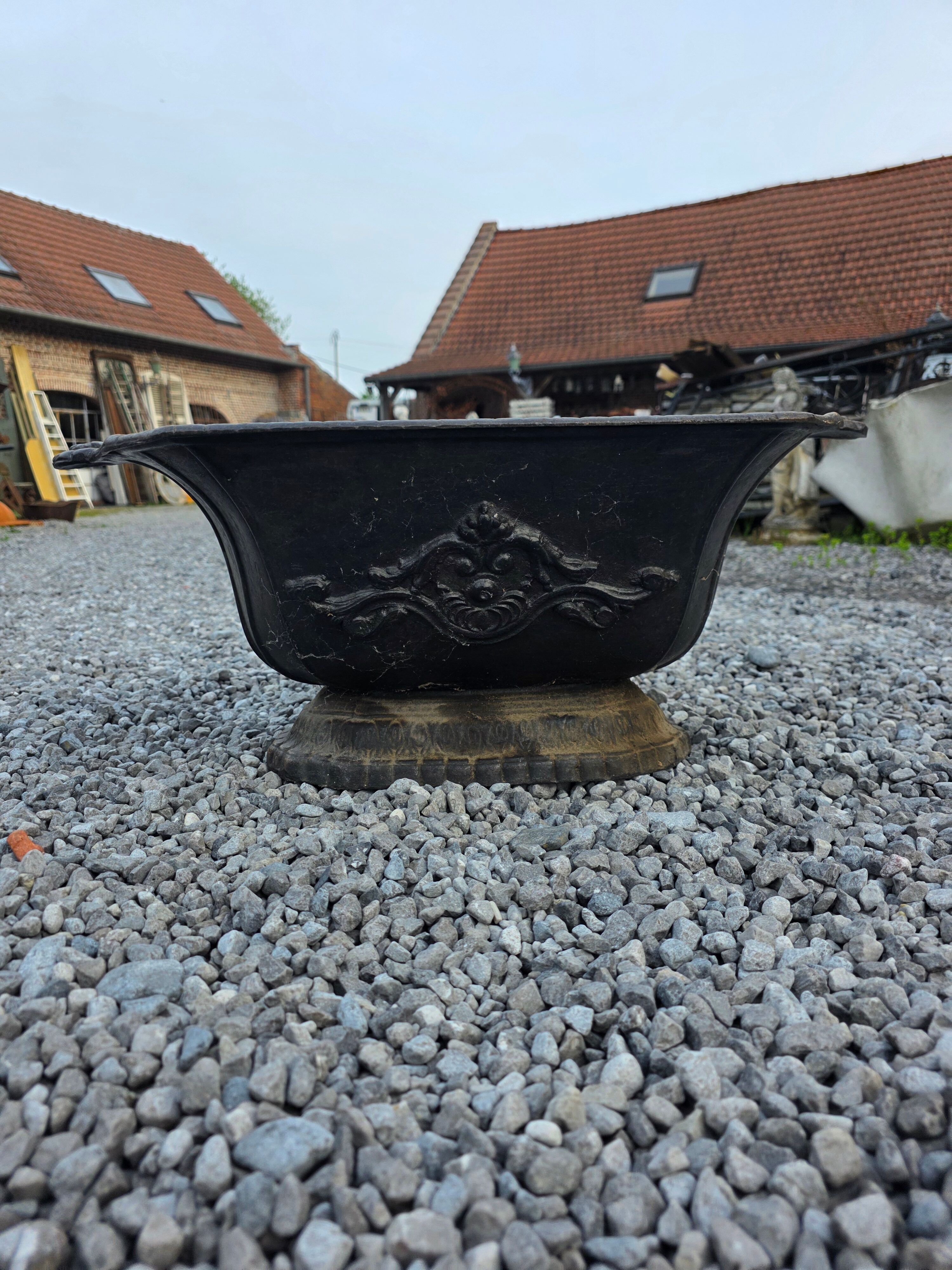 Antique cast iron planter