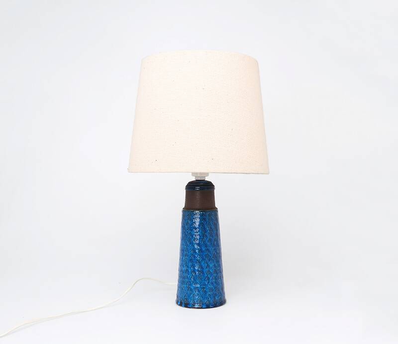 Nils Kähler blue earthenware table lamp, 1960s
