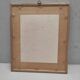 Lithography illustration bird Sitta Caesia vintage engraving golden frame