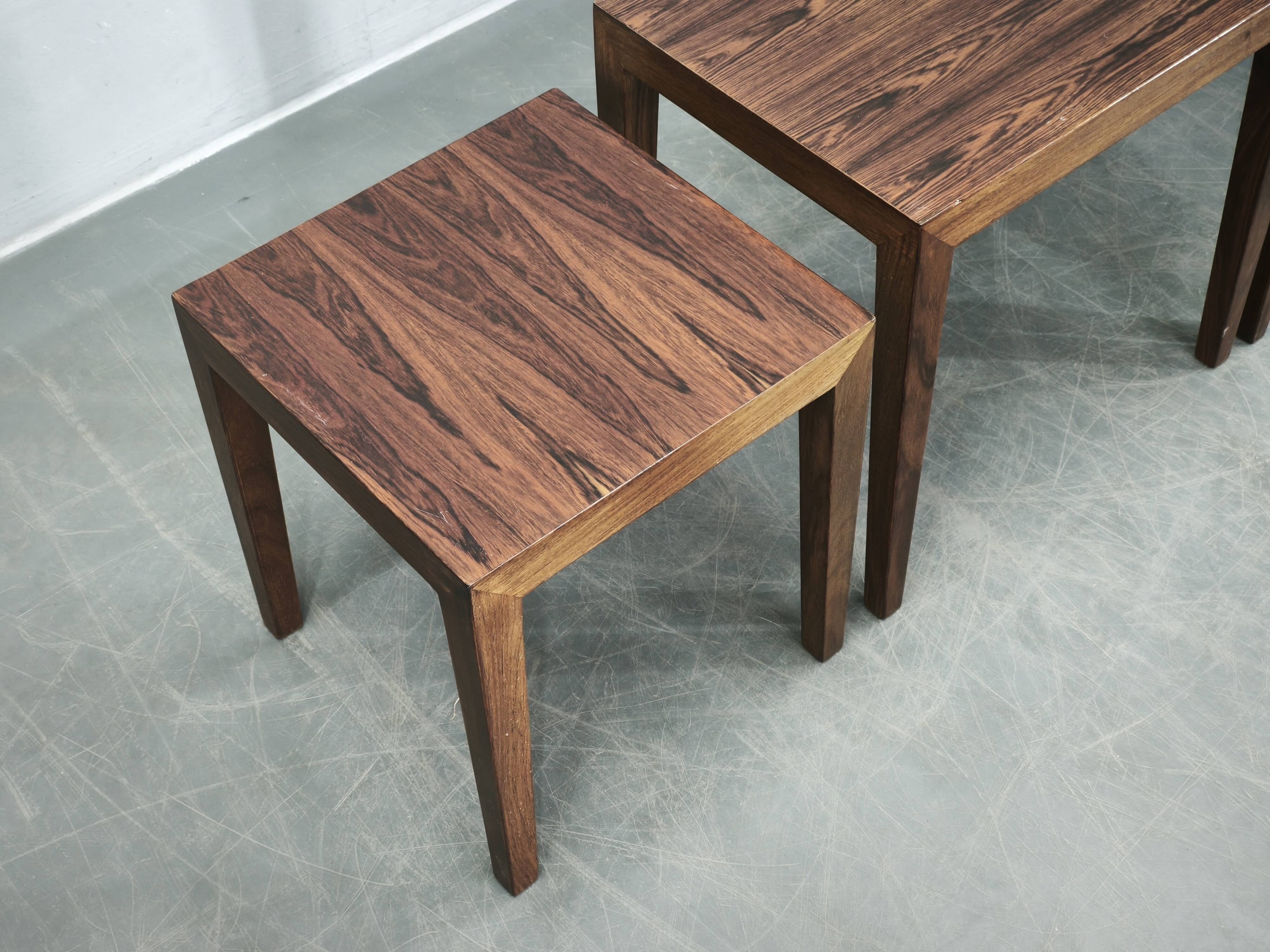 Severin Hansen Nesting Tables for Haslev, Denmark, 1960s