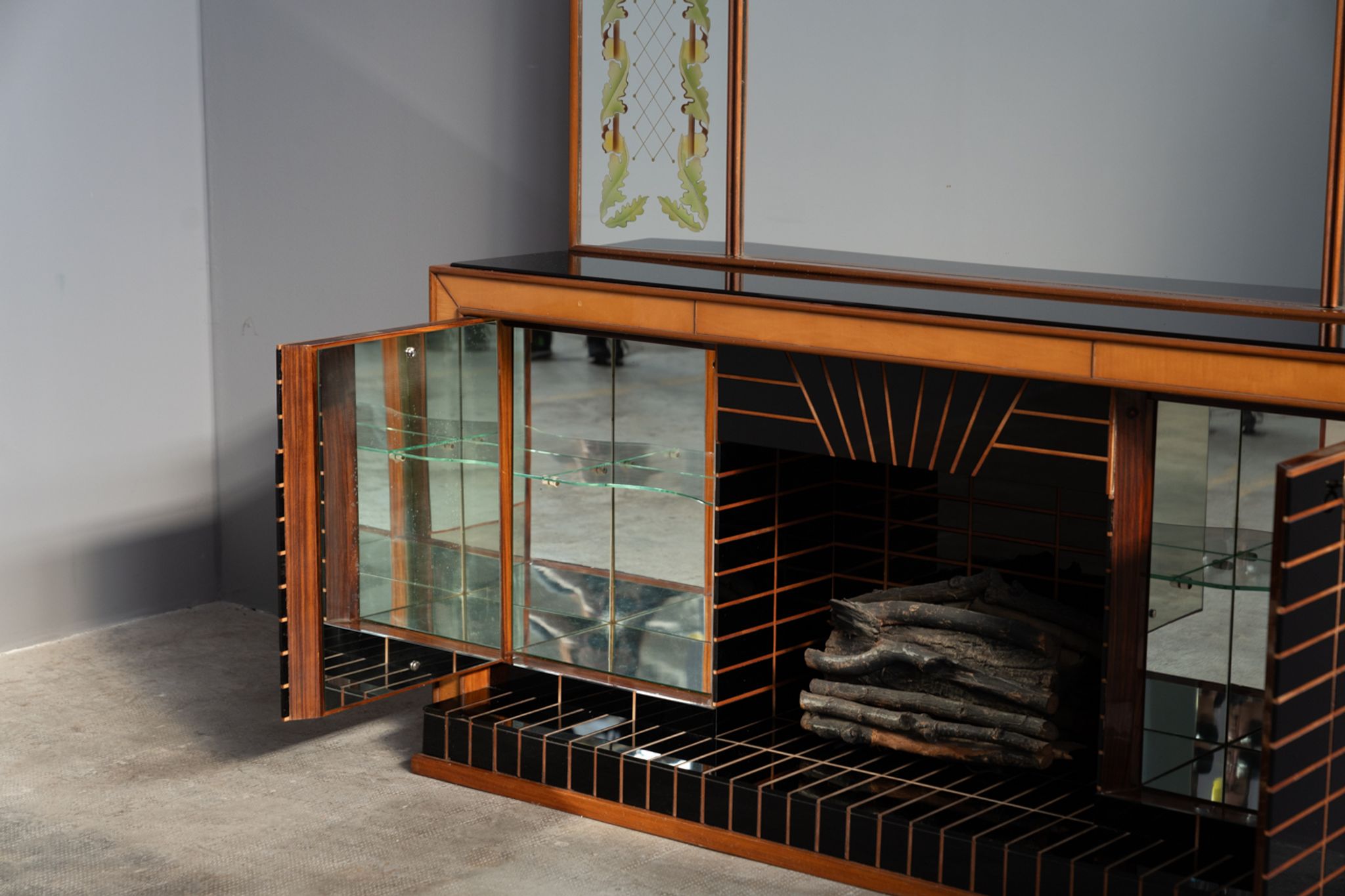 Sideboard with mirror by Luigi Brusotti, 1940
