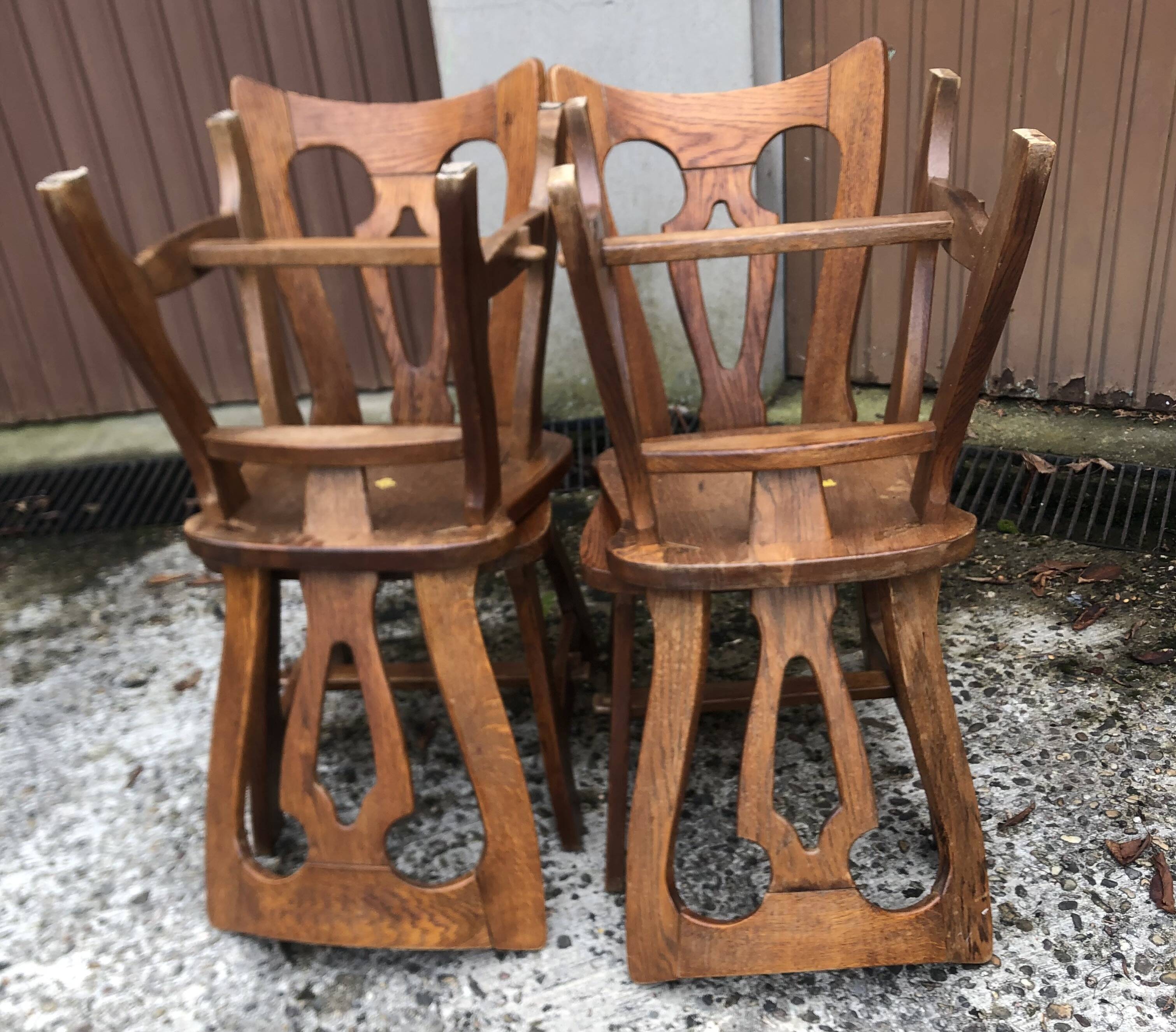 Vintage Brutalist Alsatian Bistro Chairs